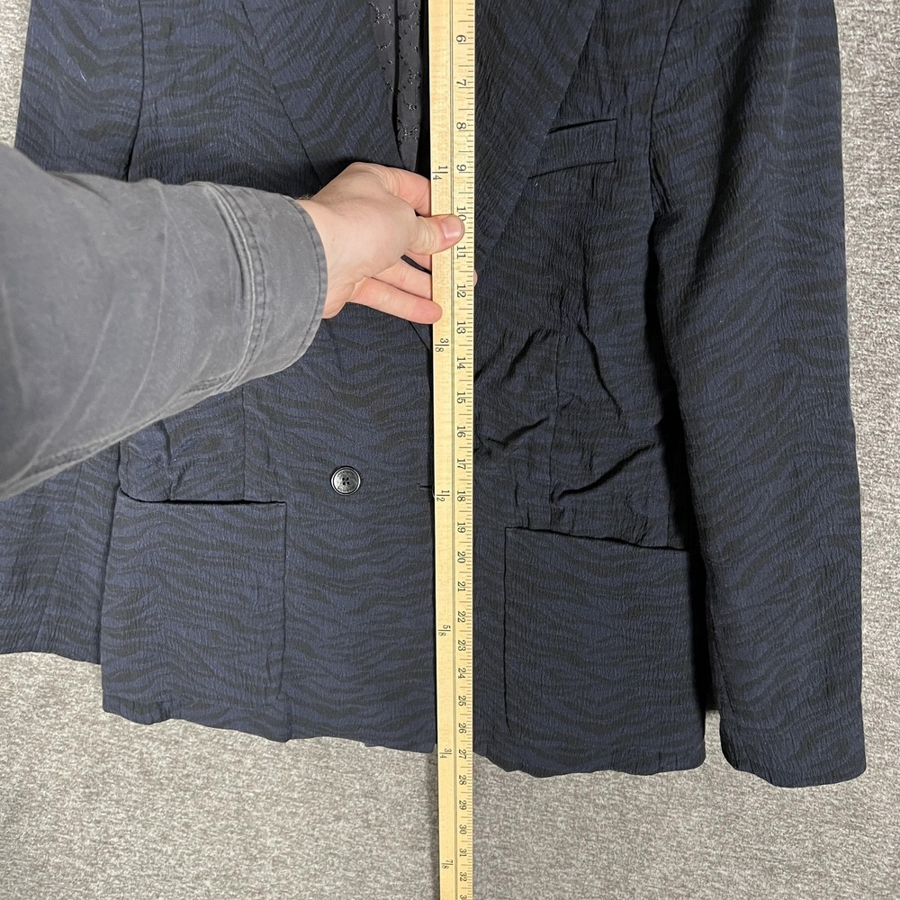 Zadig & Voltaire Blazer Womens Medium Blue Animal Print Lined Tailored Jacket‎ - Picture 3 of 9
